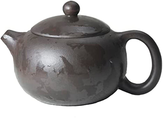 Chinese Yixing Clay Teapot 6.7Oz Handmade Xishi Zisha Tea Pot Black Gold Sand