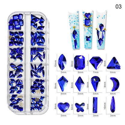 Nail Charms 30Pcs Boxed Luxury Shiny Planet Alloy 3D Art Rhinestones Bling Decor