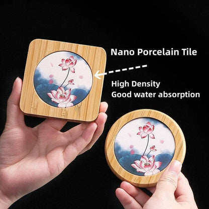 Bamboo Nano Ceramic Coasters|Tea Accessories|Tea Ceremony