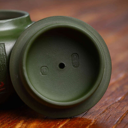 Marked Tea Pot Real Yixing Zisha Republic Green Clay Master Pot Handmade Craft