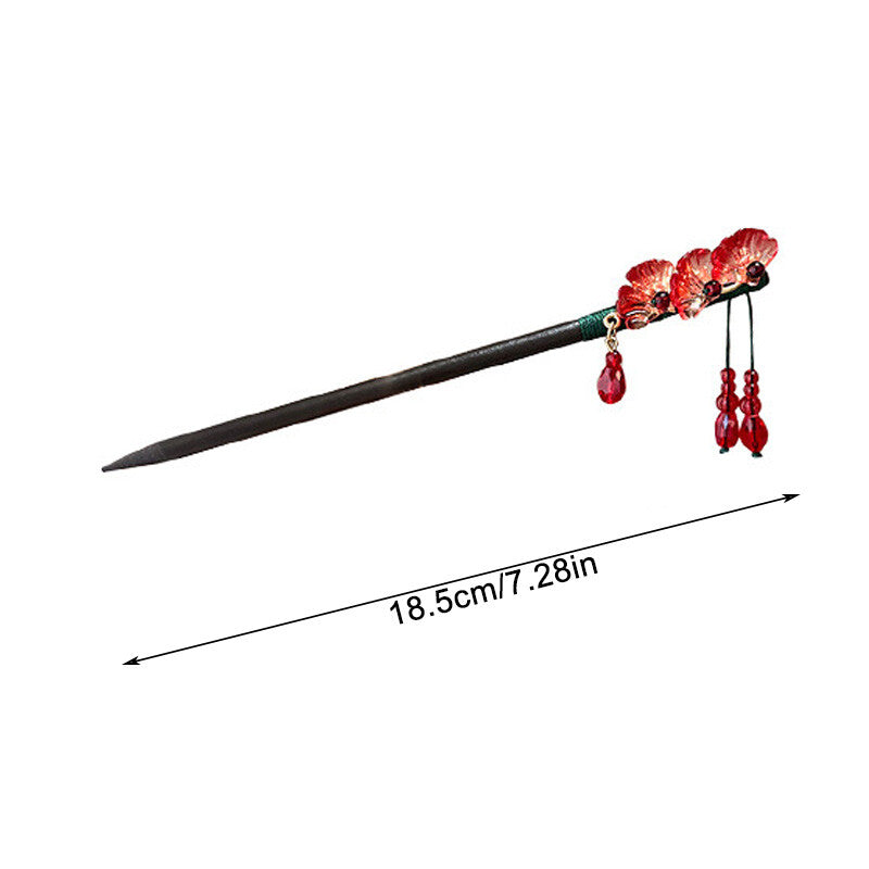 Women Flower Wooden Chopsticks Hair Hairpin Hair Stick Chinese Style Hairpins