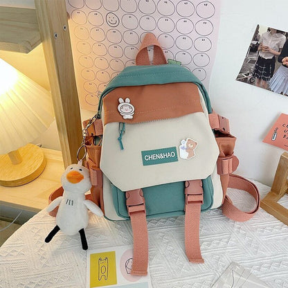 Women's Backpack Mini Girls' School Bag Nylon Fabric Girl Schoolbag Female