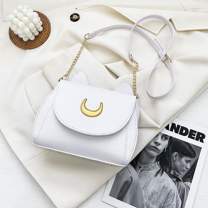 Cat Ear Crossbody Bag Small Shoulder Synthetic Leather Handbag Elegant Traveling
