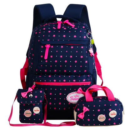 3pcs/set School Bag Backpacks Schoolbag Kids Children Girls Bag Student