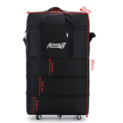 Large Capacity Foldable Luggage Trolley Bags Oxford Expendable Wheel Travel Bags