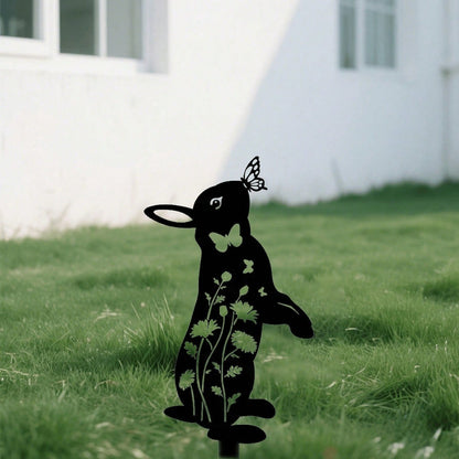 HelloYoung Metal Rabbit Stake 1PC Yard Decor Holiday Gift
