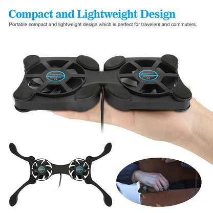 Dual USB Cooling Fan Pad Foldable Slim Fans Cooler Stand for Laptop Notebook Lot