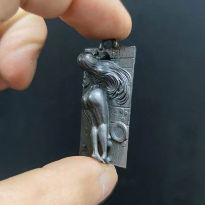Black Brass Seductive Ass Girl Statue Art Beauty Model Figurine Artwork Pendant