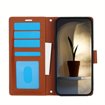 For iPhone 16/15/14/13/12/11 Pro Max Case Card Holder Wrist Strap Wallet Cover