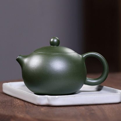 210ml 4.8" Raw Ore Green Mud Xishi Tea Pot Authentic Yixing Purple Clay Teapot