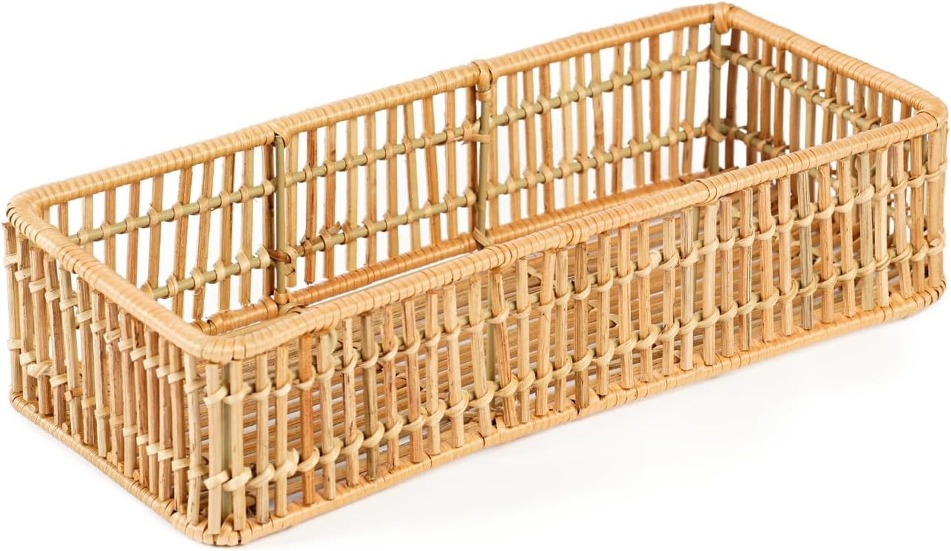 Rattan Woven Bathroom Organizer Storage Basket Toilet Paper Holder Home Decor