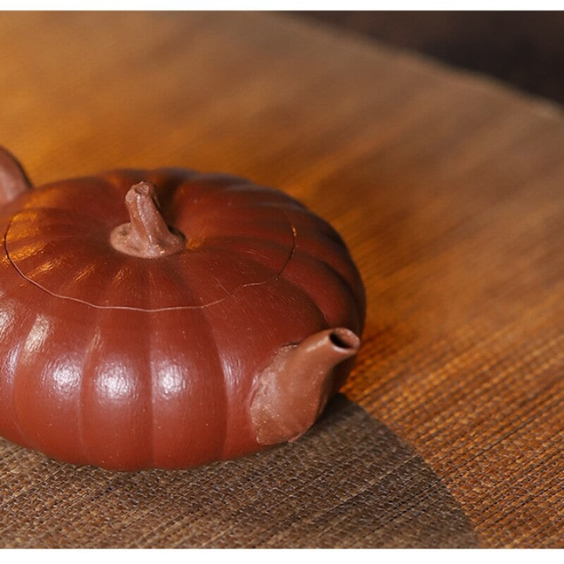 Full Handmade Small TeaPot Pumpkin Design True Yixing Zisha Clay Master Pot 90ml