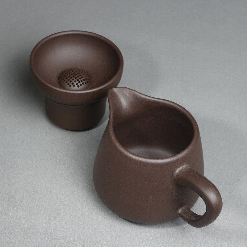 Yixing Purple Sand Fair Cup Tea Filter Handmade Purple Mud Tea Set