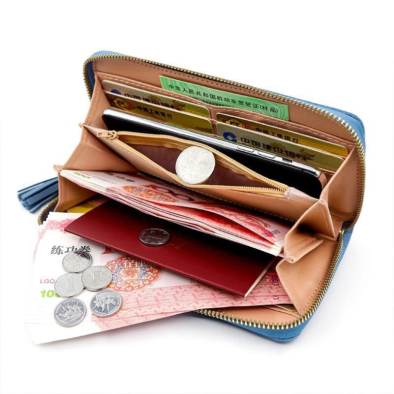 Zipper Money Coin Purses Card Holder Long Synthetic Leather Clutch Wallet Large