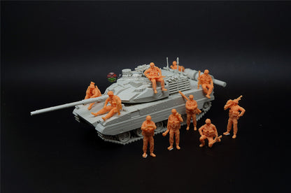 1/72 1/64 1/87 Modern (PLA) Tank Troopers 10-Persons Unpainted Model Ornaments
