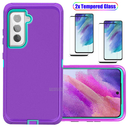 For Samsung Galaxy S21 FE 5G Case Slim Shockproof Hard Cover,Screen Protector