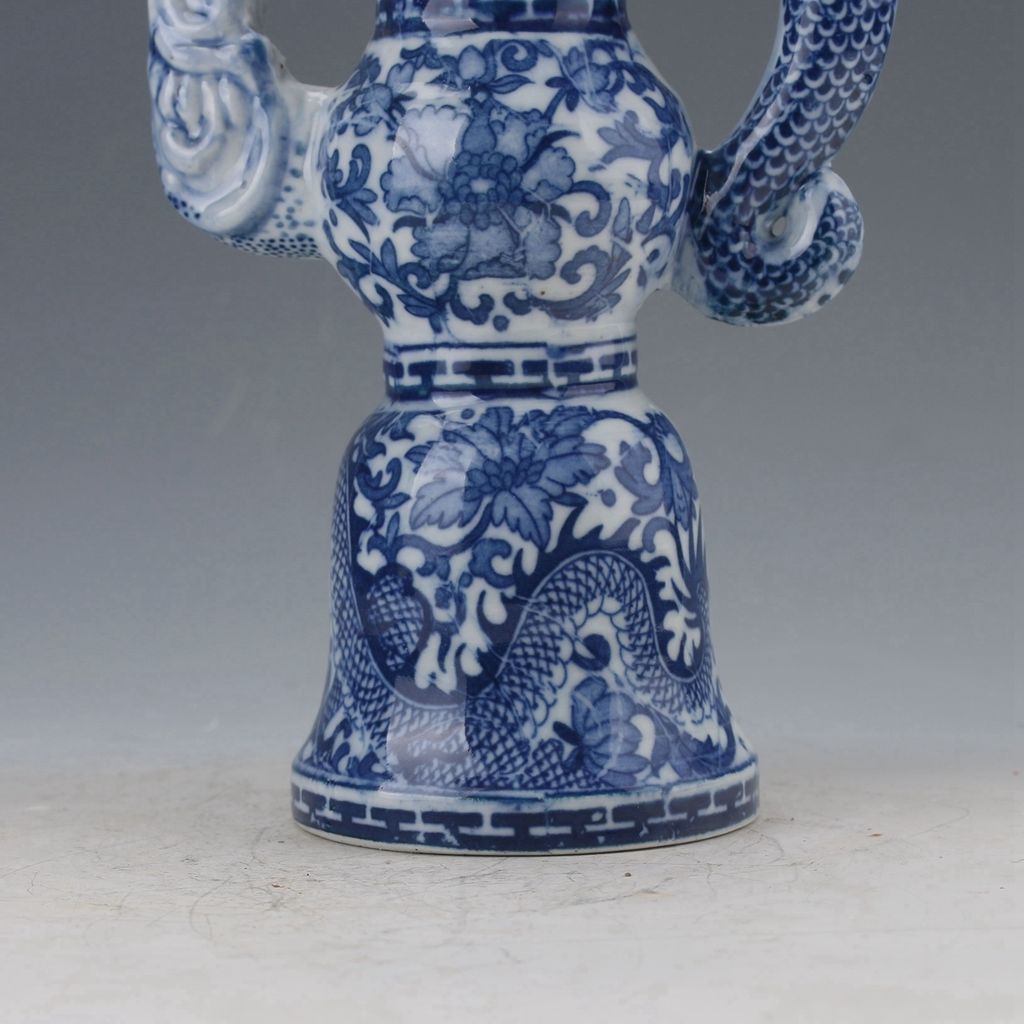 8.6' Chinese Old Handmade Blue White Porcelain Dragon Pattern Teapot Tea Set