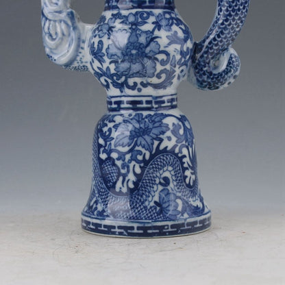 8.6' Chinese Old Handmade Blue White Porcelain Dragon Pattern Teapot Tea Set