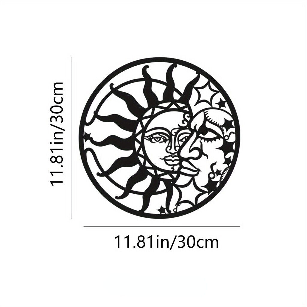 1pc Metal Sun And Moon Wall Decor,Metal Wall Art For Living Room Sculpture