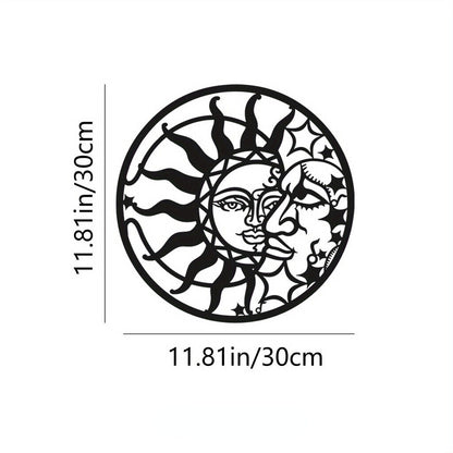 1pc Metal Sun And Moon Wall Decor,Metal Wall Art For Living Room Sculpture