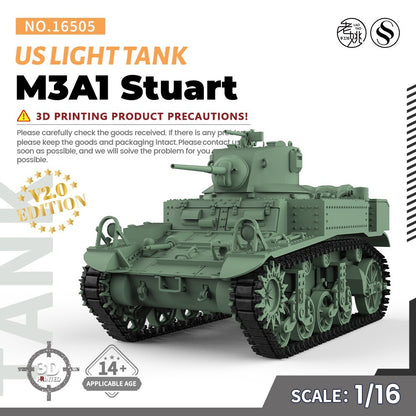 SSMODEL SS16505 1/16 Military Model Kit US M3A1 Stuart Light Tank