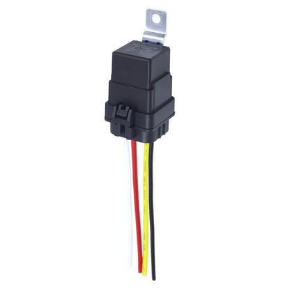DC 12V 4Pin Automobile Relay Waterproof Integrated Wired Auto Relay Holder