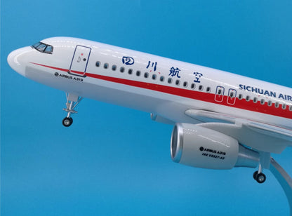 47CM SICHUAN AIRLINES AIRBUS A319 B-6419 Aircraft Landing Gear Resin Plane Model