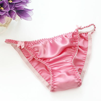 2pack Womens 100% Silk Low-Rise Bikinis Knickers Underwear Cheeky Hipster Briefs