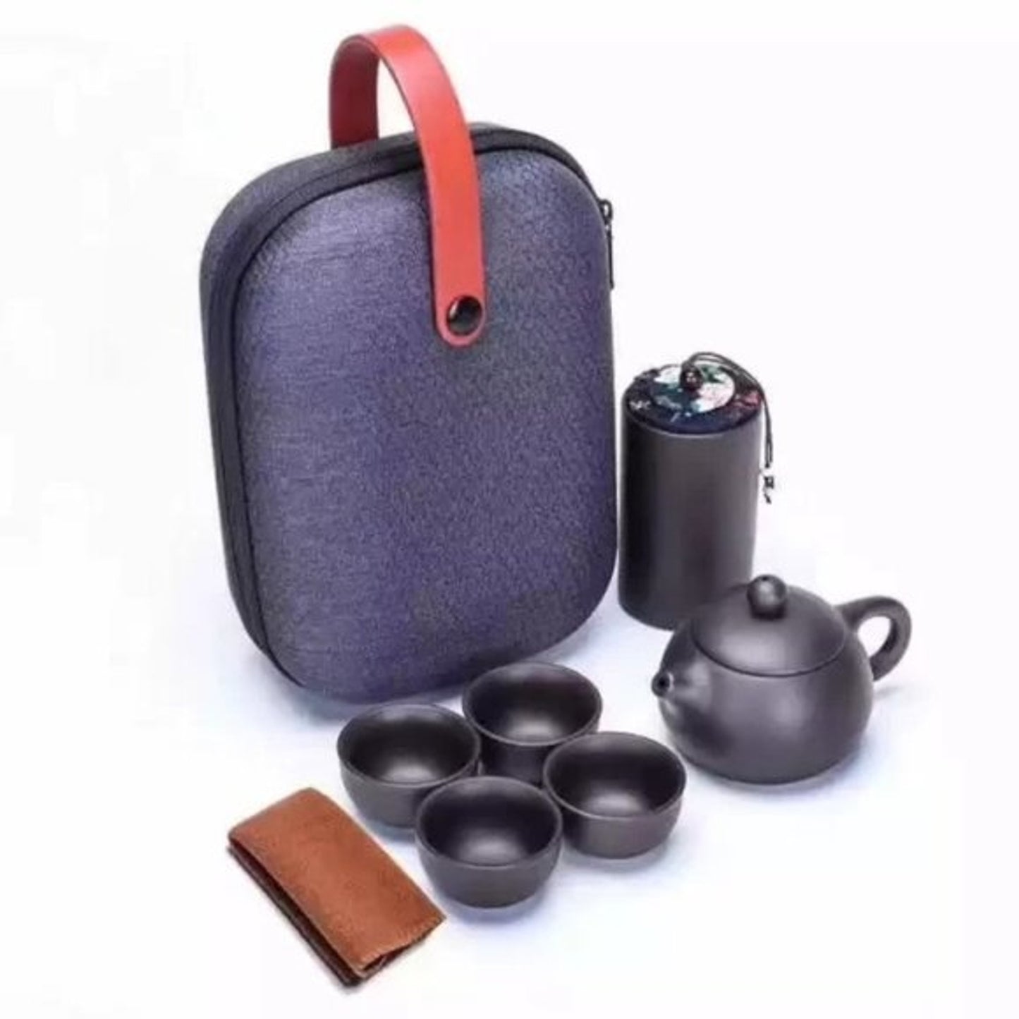 Ceramic Tea Set With Travel Case For Travel Home Outdoor And Office Tea Pot Cups