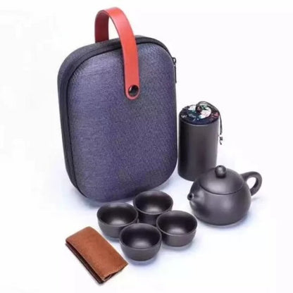 Ceramic Tea Set With Travel Case For Travel Home Outdoor And Office Tea Pot Cups