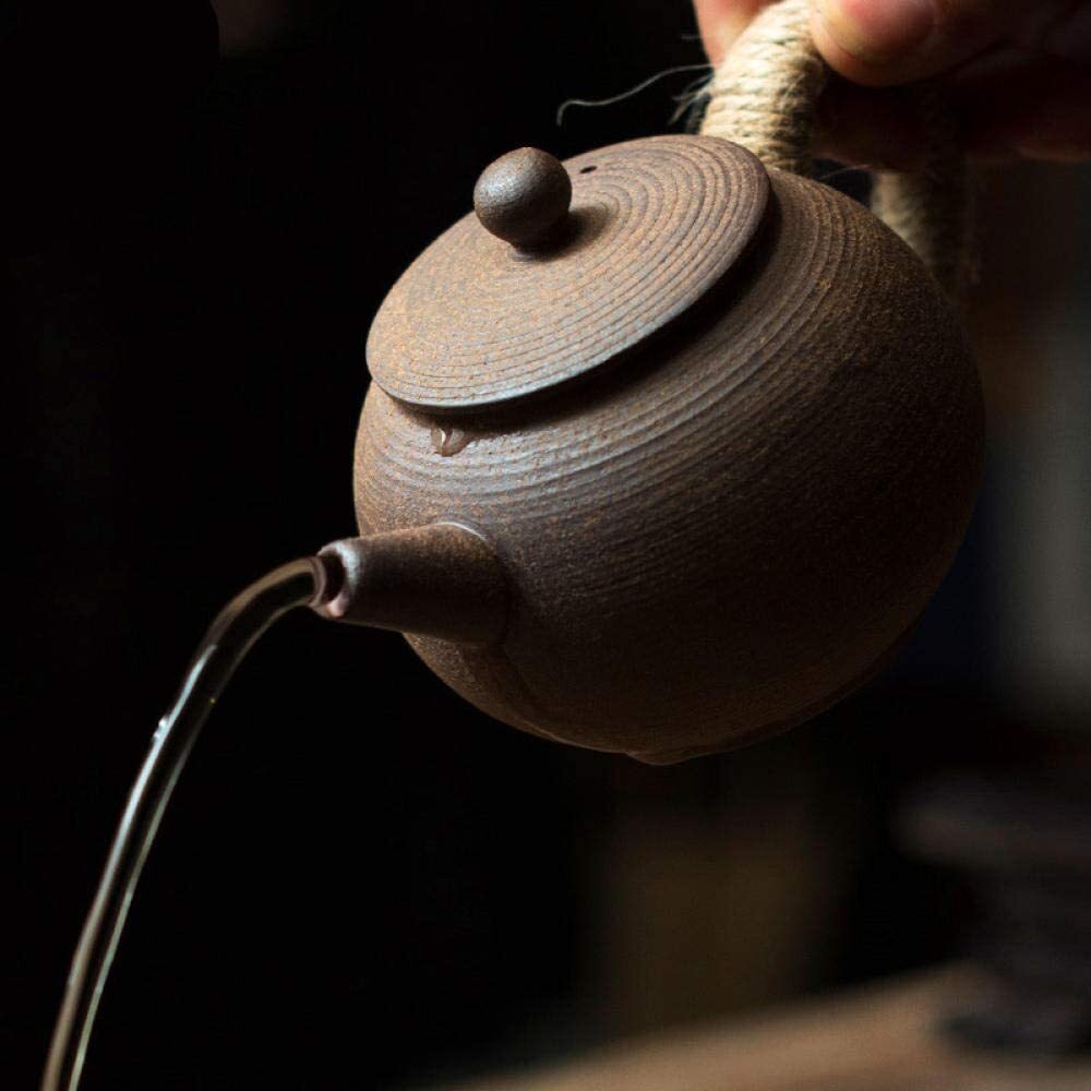 4.33" Vintage Stoneware Teapot Imitation Stone Ceramics Tea Set Handmade Kettle