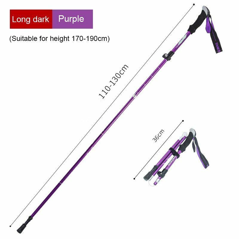 Folding Trekking Pole Portable Walking Stick Outdoor Climbing Hiking Adult Blue
