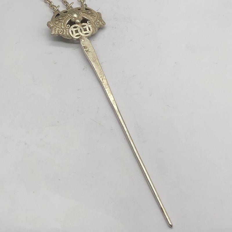 Collection of Ancient Chinese Silver Handcrafted Bat Hairpin Hair Accessories