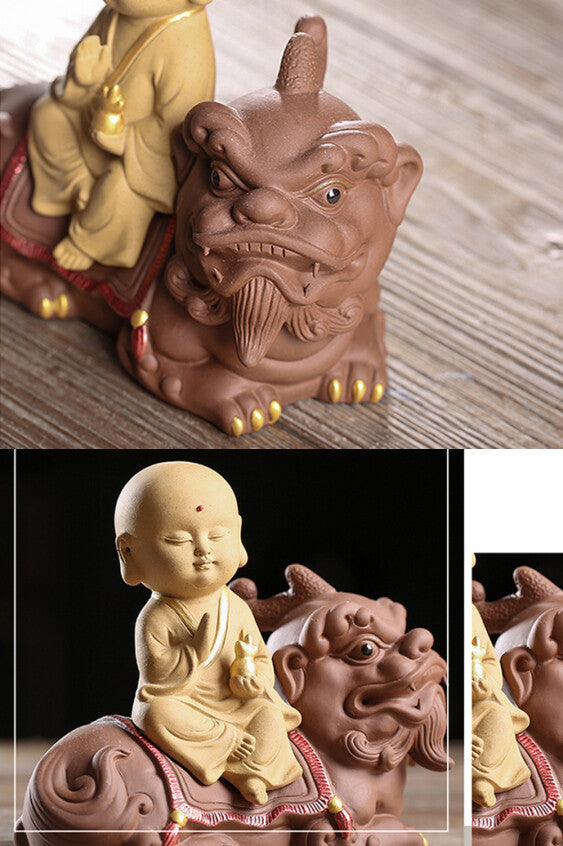 China Artware Yixing Zisha Tea Pet Buddha Statue Avalokitesvara Bodhisattva New