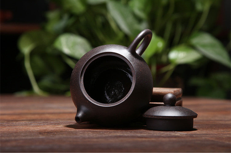 6.8oz Handmade Tea Pot Yixing Zisha Clay Master Xishi Pot Basket Infuser Holes