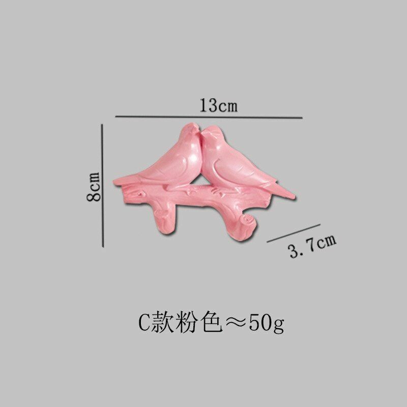 4Pcs/Set Birds Resin Hooks Wall Decor Bedroom Door Seamless Coat Frame Organizer