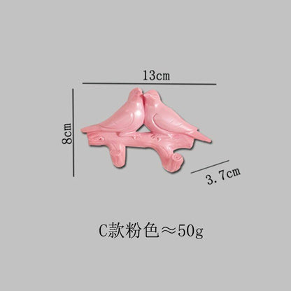 4Pcs/Set Birds Resin Hooks Wall Decor Bedroom Door Seamless Coat Frame Organizer