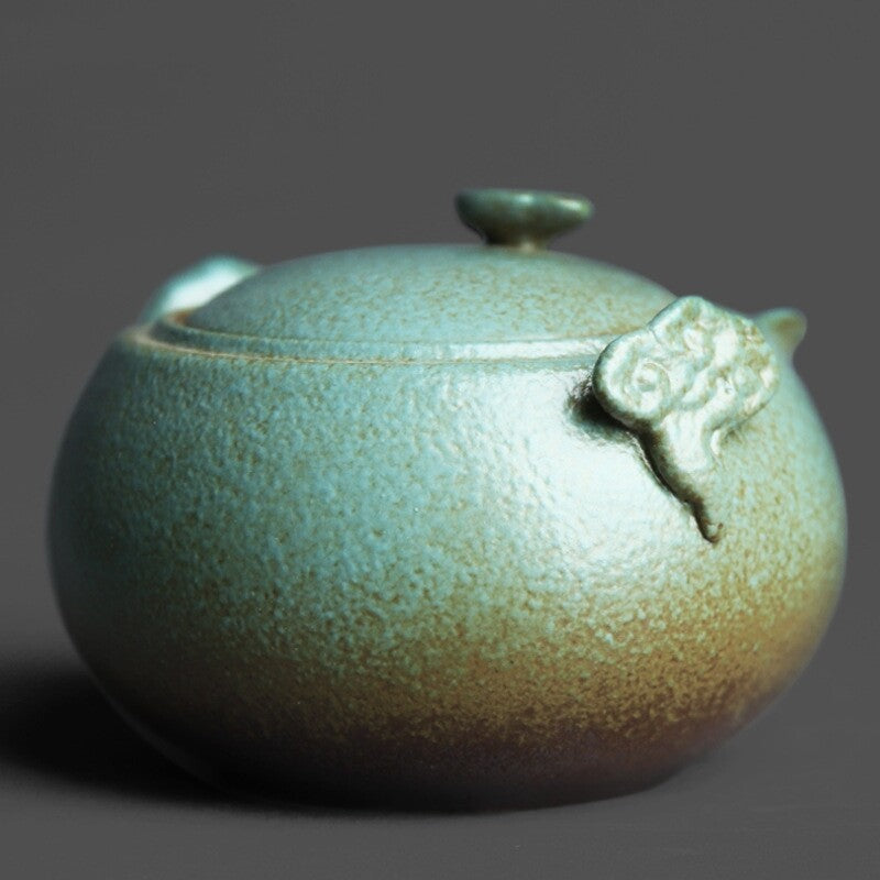 Kiln Change Craft Tea Pot With Lid Tea Infuser Ceramic Crude Pottery Pot 6.8oz