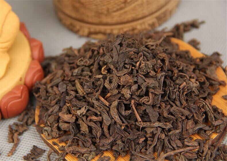 Loose Leaf Ripe Puer Tea Black Tea Yunan Pu Erh Tea Bamboo Canned Package 100g