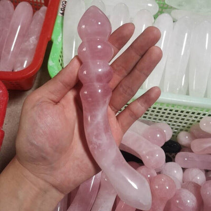 Natural Rose Quartz Crystal Massage Yoni Wand Gemstone for Woman Health Healing