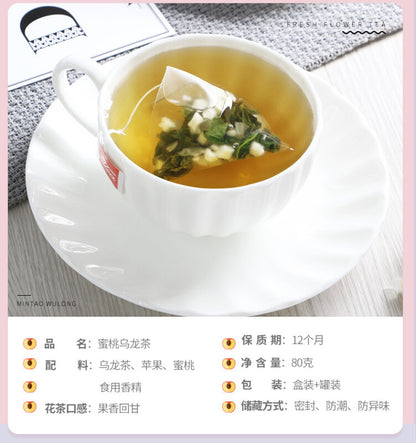 Peach Honey Oolong Tea Flavored Chinese Herbal Tea Triangle Tea Bags 60g