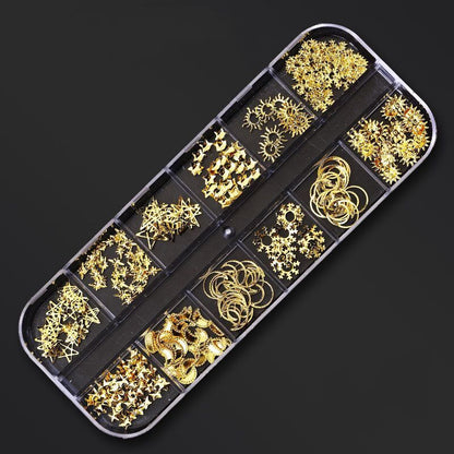 Nail Art Decor 12Design Box 3D Irregular Abalone Seashell Fragment Flakes Charms