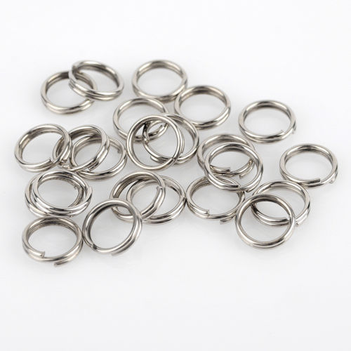 100Pcs 7-10mm Stainless Steel Round Split Rings Small Double Ring Jewelry Making
