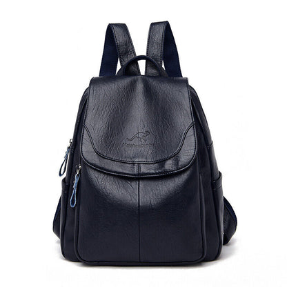 Premium PU Leather Backpack Women Vitange Satchel Rucksack Travel Shoulder Bag