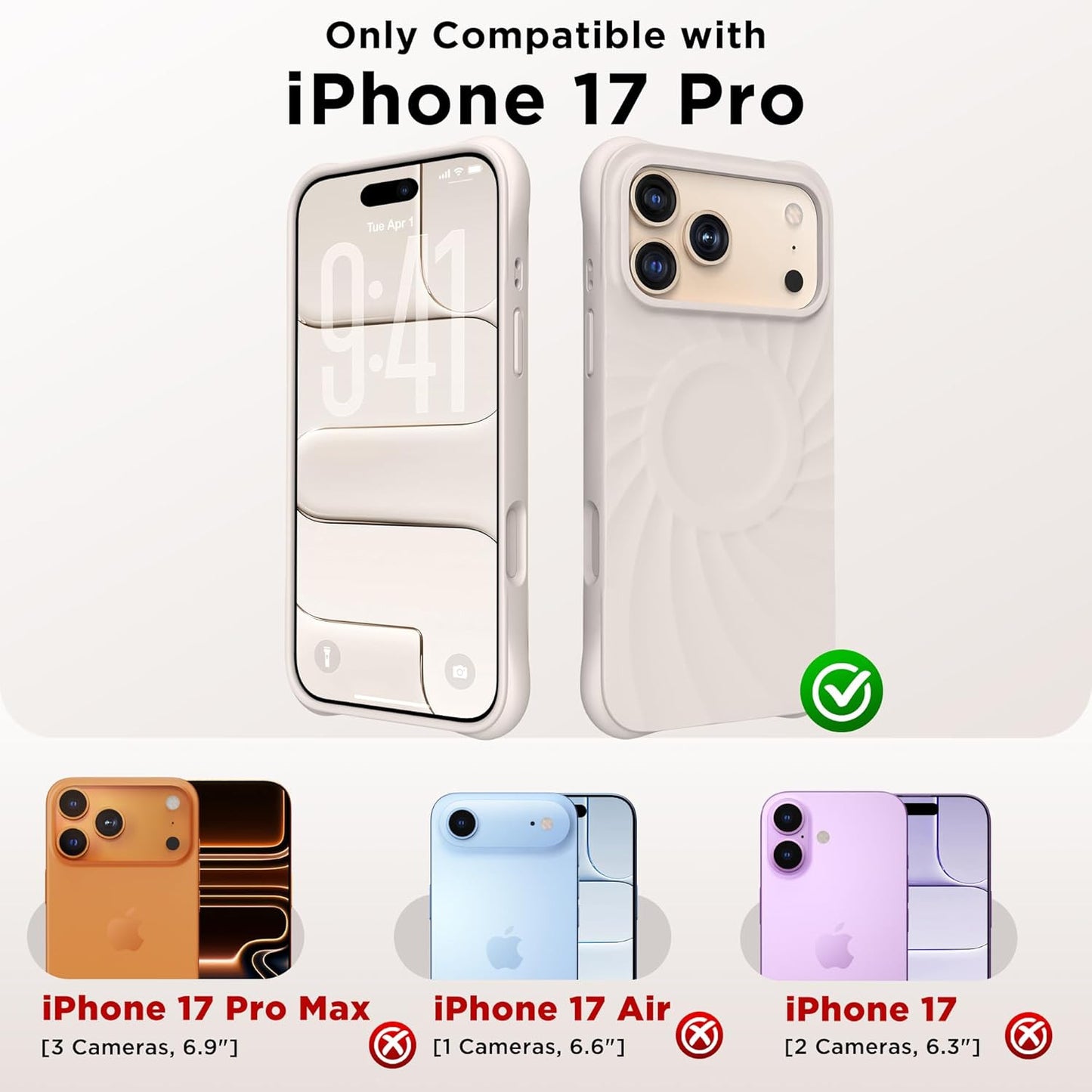 Magnetic for Iphone 17 Pro Case 6.3", Compatible with Magsafe, [Integrated Silic