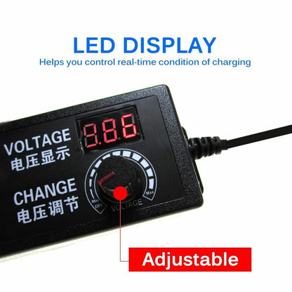 Adjustable Power Adapter AC To DC Power Supply 3V 5V 6V 9V 12V 15V 18V 24V 1A 2A