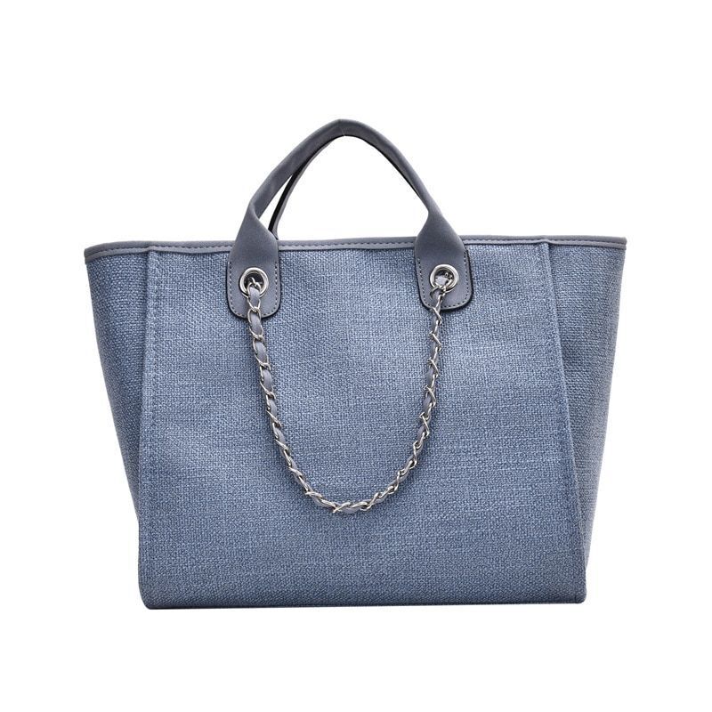 Casual Large Capacity Tote Chains Women Handbags Luxury Canvas Lady Shoulder Bag