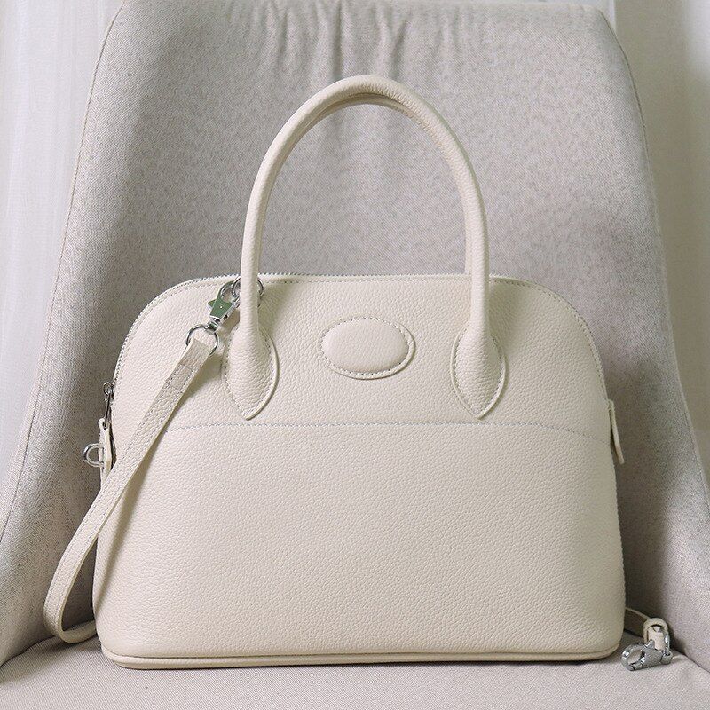 Shell Handbag Cowhide Bag Genuine Leather Crossbody Shoulder Bag S/M/L 18*7*13CM