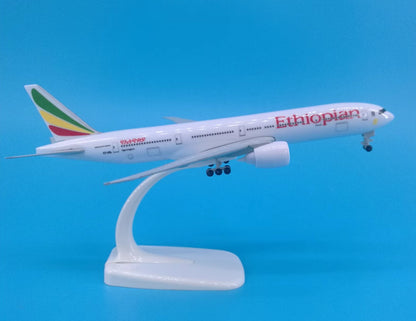 20CM Ethiopian BOEING 777 Aircraft Diecast Aeroplane Airplane Model Collection