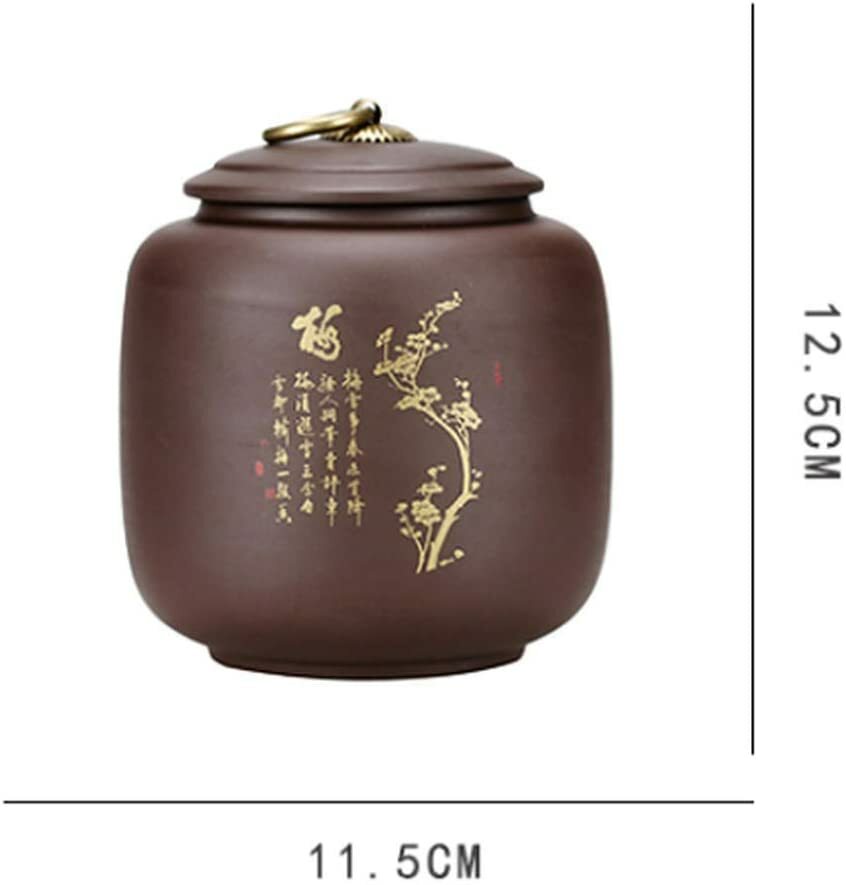 12.5cm Tea Caddy Purple Clay Tea Storage Box Candy Jar Tanks Travel Pot Decor